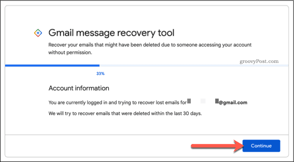 „Gmail“ el. laiškų atkūrimas naudojant palaikymo formą