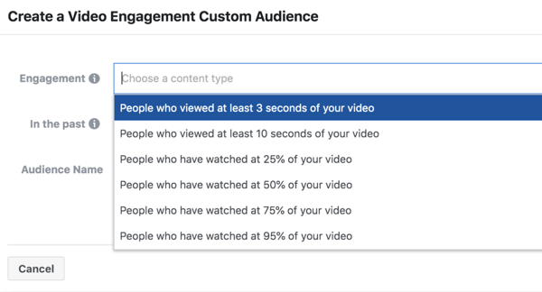 „Facebook ThruPlay Optimization“ įtraukimo į vaizdo įrašų skelbimus įtraukimo auditorija.