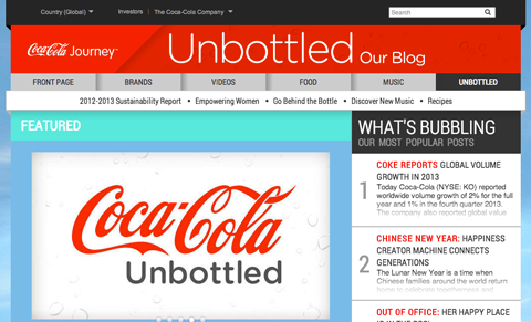 „coca-cola“ internetinis dienoraštis