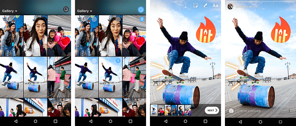 „Android“ vartotojai dabar gali vienu metu į savo „Instagram“ istorijas įkelti kelias nuotraukas ir vaizdo įrašus.