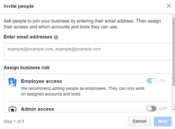 Naudokite „Facebook“ verslo vadybininką, 3 žingsnis.