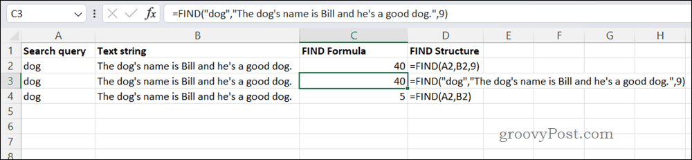 Pavyzdys RASTI formulę „Excel“.
