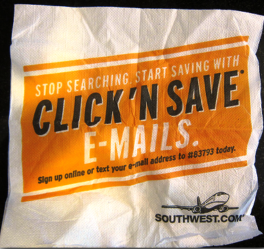 pašto rinkodaros servetėlių kampanija