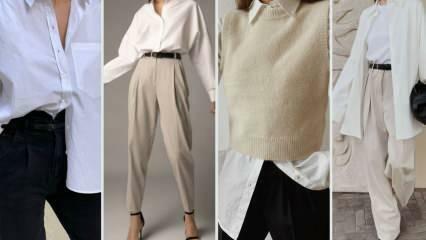 5 skirtingų stilių baltų marškinių deriniai ypatingi rudens sezonui!