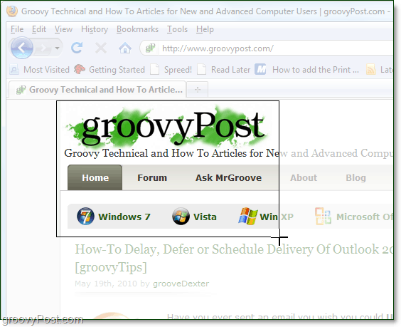 „usin“ kirpimo įrankis „Office 2010“ ekrano kopijai