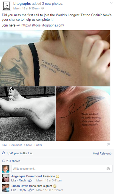 litografijos tatuiruotės facebook įrašas