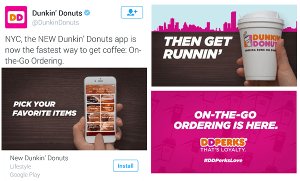„Dunkin donuts“ „Twitter“ vaizdo įrašo skelbimas
