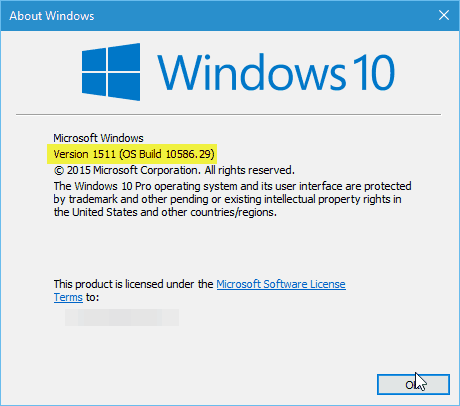 „Windows 10“ versija 10586.29