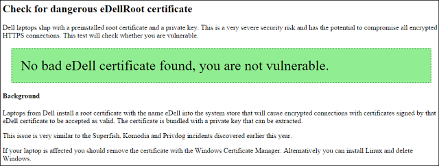 „Dell“ nešiojamuosius kompiuterius su pavojingų šaknų sertifikatu, štai, kaip išbandyti kompiuterį (atnaujinta)