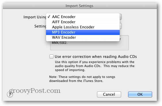 Naudokite „iTunes“, jei norite konvertuoti prarastos muzikos failus į AAC arba MP3