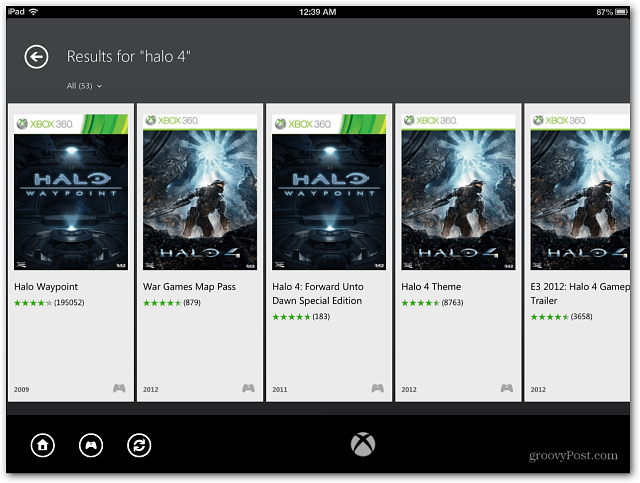 „iPad Xbox SmartGlass“ žaidimai