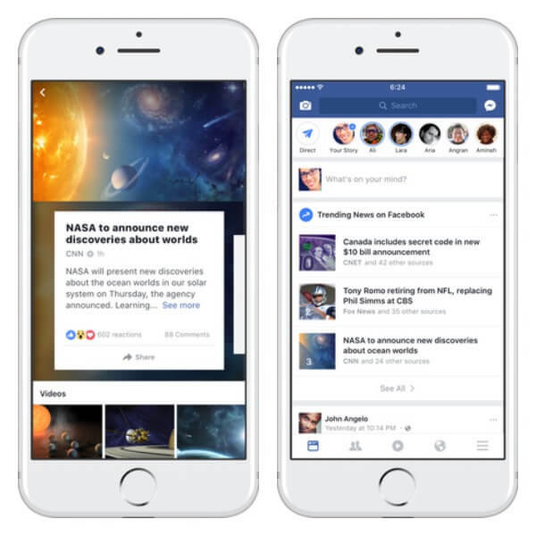 „Facebook“ pertvarkė „iPhone“ populiarėjančių rezultatų puslapį ir išbando naują būdą, kaip naujienų kanale vartotojams lengviau rasti populiarėjančių temų sąrašą.
