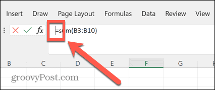 Excel formulės juostos žymeklis kairėje nuo lygių