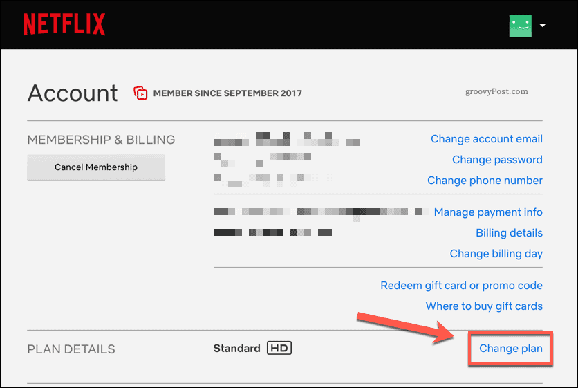 „Netflix“ prenumeratos plano keitimas