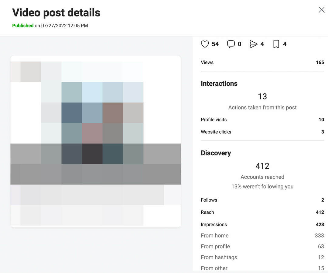 kaip-analizuoti-Instagram-tradicinis-short-form-video-vs-reels-post-metrics-details-interactions-discovery-example-14