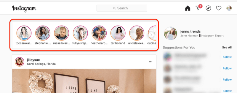 „Instagram“ kanalo ekrano kopija su paryškintais istorijų profilio ratais