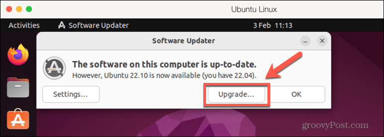 Linux atnaujinimo programinė įranga
