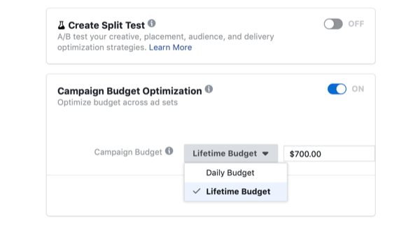„Flash“ pardavimo dieną pasirinkdami kampanijos biudžeto optimizavimą ir „Facebook“ kampanijos viso biudžeto biudžetą