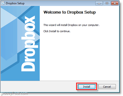„Dropbox“ ekrano kopija - pradėkite „dropbox“ sąranką / diegimą