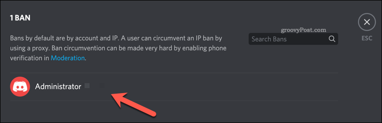Pašalinti „Discord“ naudotojų draudimą