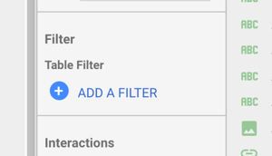 Norėdami analizuoti „Facebook“ skelbimus, naudokite „Google Data Studio“, 17 veiksmas, parinktis pridėti filtrą prie filtro ir lentelės filtro