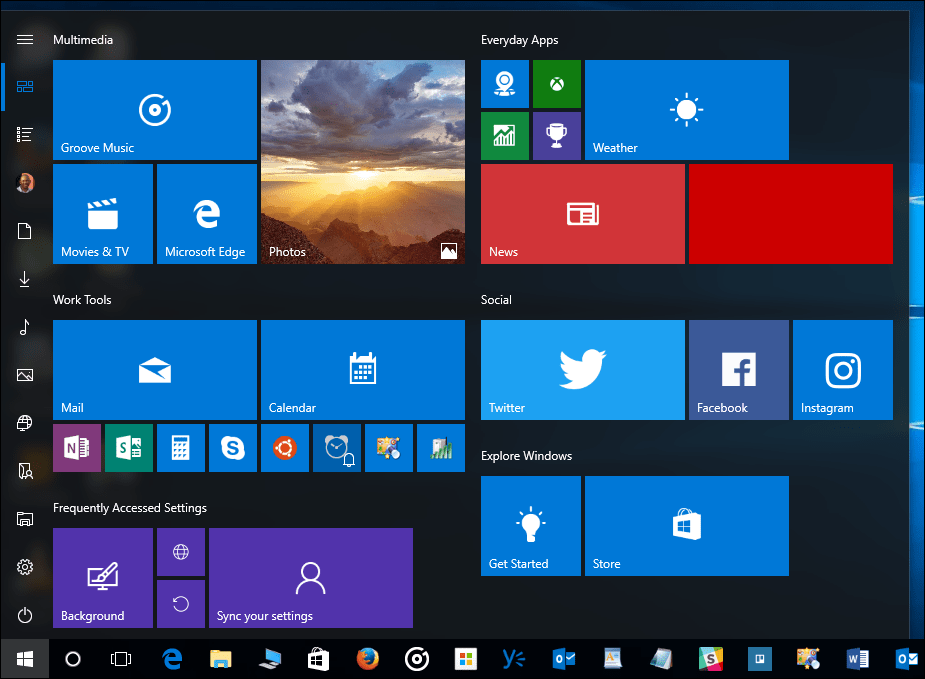 „Windows 10“ patarimas: kaip paslėpti stulpelį „Visos programos“ meniu Pradėti („Windows 10“ kūrėjų atnaujinimas)