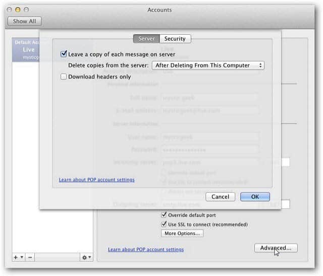 „Outlook Mac 2011“: Kaip ištrinti el. Pašto abonementą