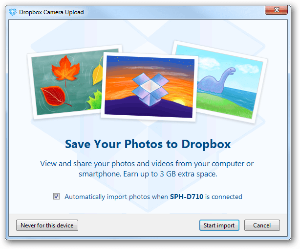 Išjunkite automatinį nuotraukų išsaugojimą „Dropbox“