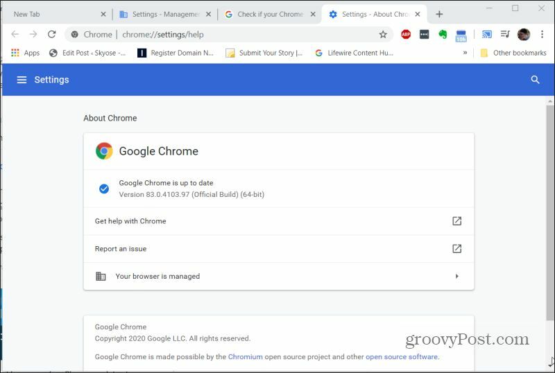 „google chrome“ atnaujinta