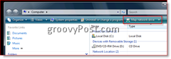 Žemėlapyje nurodykite tinklo diską „Windows 7“, „Vista“ ir „Server 2008“ iš „Windows Explorer“