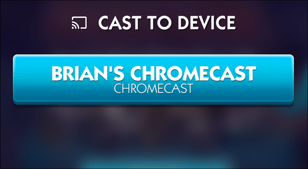 Pasirinkite „Chromecast“