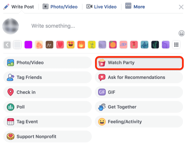 1 žingsnis, kaip pradėti „Facebook Watch Party“ „Facebook“ grupėje
