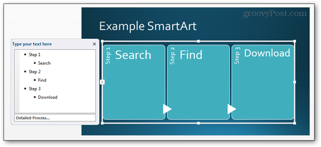 Padarykite „PowerPoint“ pristatymus naudodami „SmartArt“