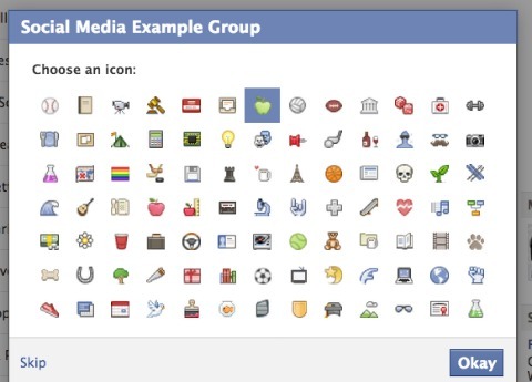 facebook grupės piktogramos nustatymai