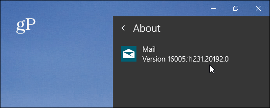 Apie „Mail App“ versiją