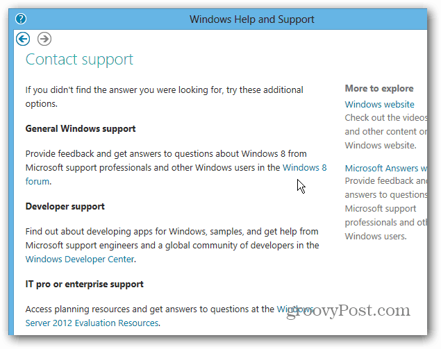 Susisiekite su „Windows 8“ palaikymo forumais