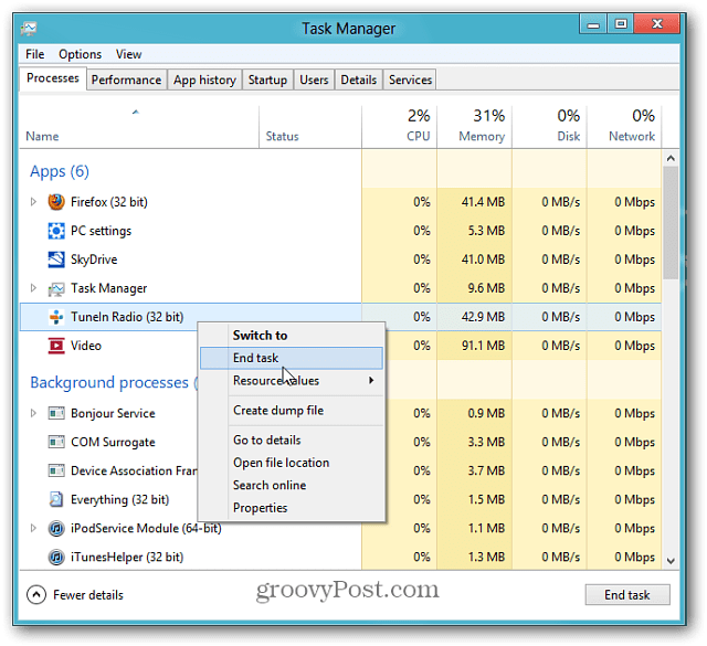 Kaip uždaryti "Windows 8" stiliaus programas