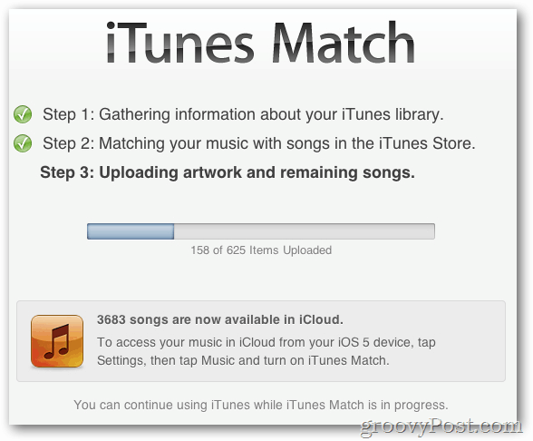 „iTunes“ atitinka 3 žingsnių procesą