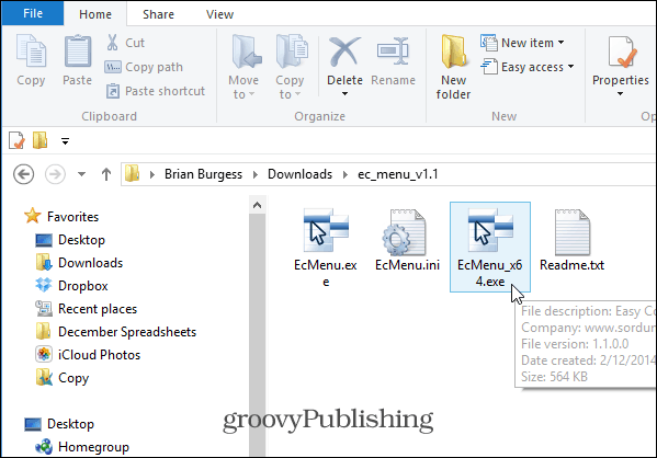 Pridėti elementus į „Windows“ dešiniuoju pelės mygtuku spustelėkite kontekstinį meniu lengvu būdu