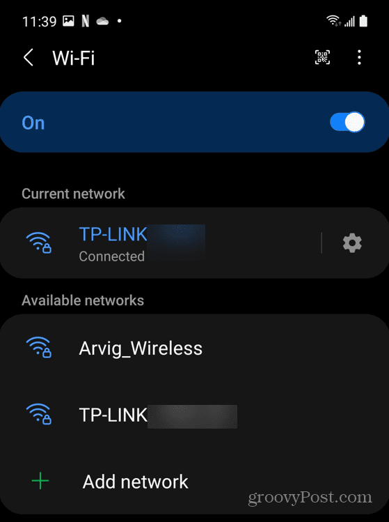 Wi-Fi tinklo ryšys