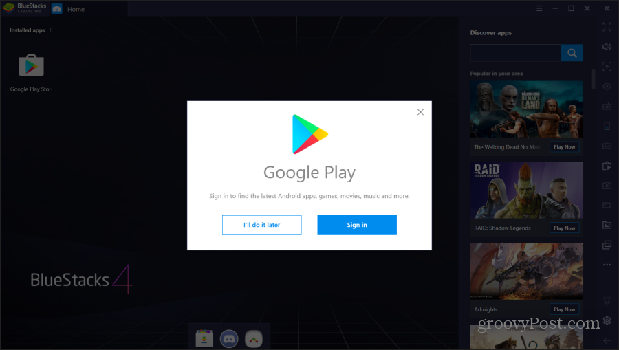 prisijungti prie „Google Play“ per bluestacks