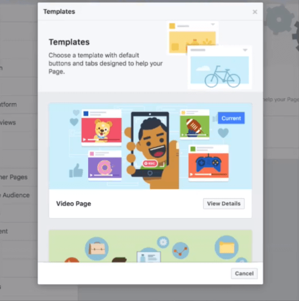 „Facebook“ bando naują „Pages“ vaizdo įrašo šabloną, kuriame vaizdo įrašai ir bendruomenė yra kūrėjo puslapyje ir centre, su specialiais moduliais, pvz., Vaizdo įrašams ir grupėms.