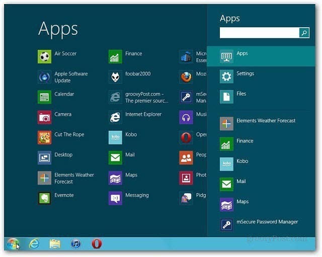 „Windows 8“: gaukite meniu Pradėti darbalaukyje