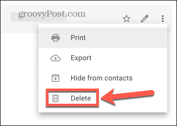 gmail ištrinti kontaktą
