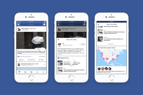 „Facebook“ dalijasi daugiau konteksto apie straipsnius ir leidėjus, bendrinamus naujienų sraute.