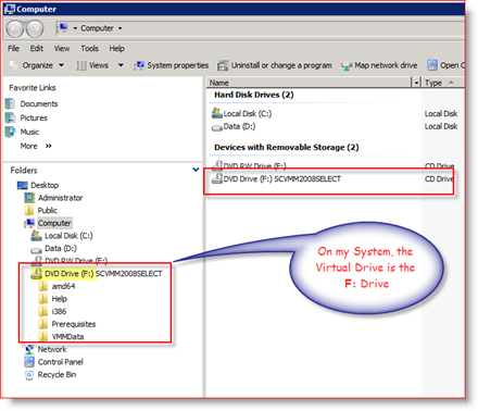 „MagicISO“ virtualiojo disko ISO jungties pavyzdys „Windows Server 2008“