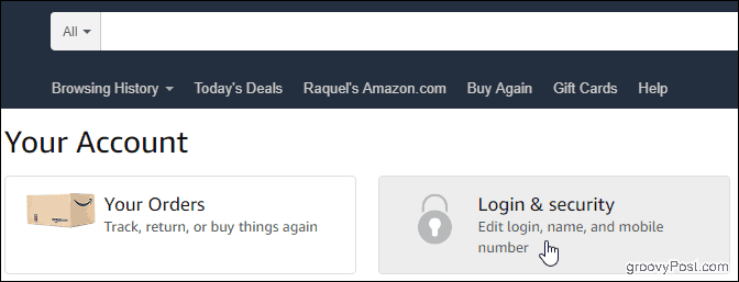 Jūsų sąskaita „Amazon“