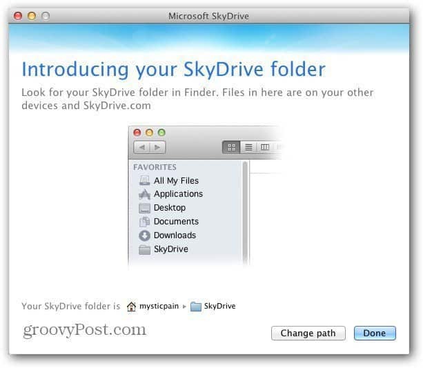 „Mac SkyDrive“ vieta