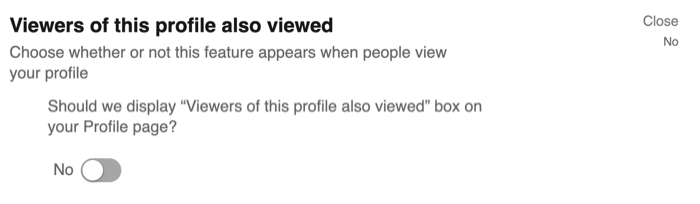 Šio profilio žiūrintieji taip pat žiūrėjo „LinkedIn“ privatumo nustatymų parinktį