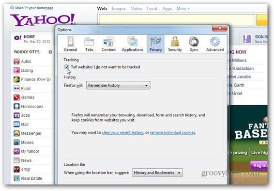 „Yahoo“ apkabinimai nestebi: kaip tai įjungti